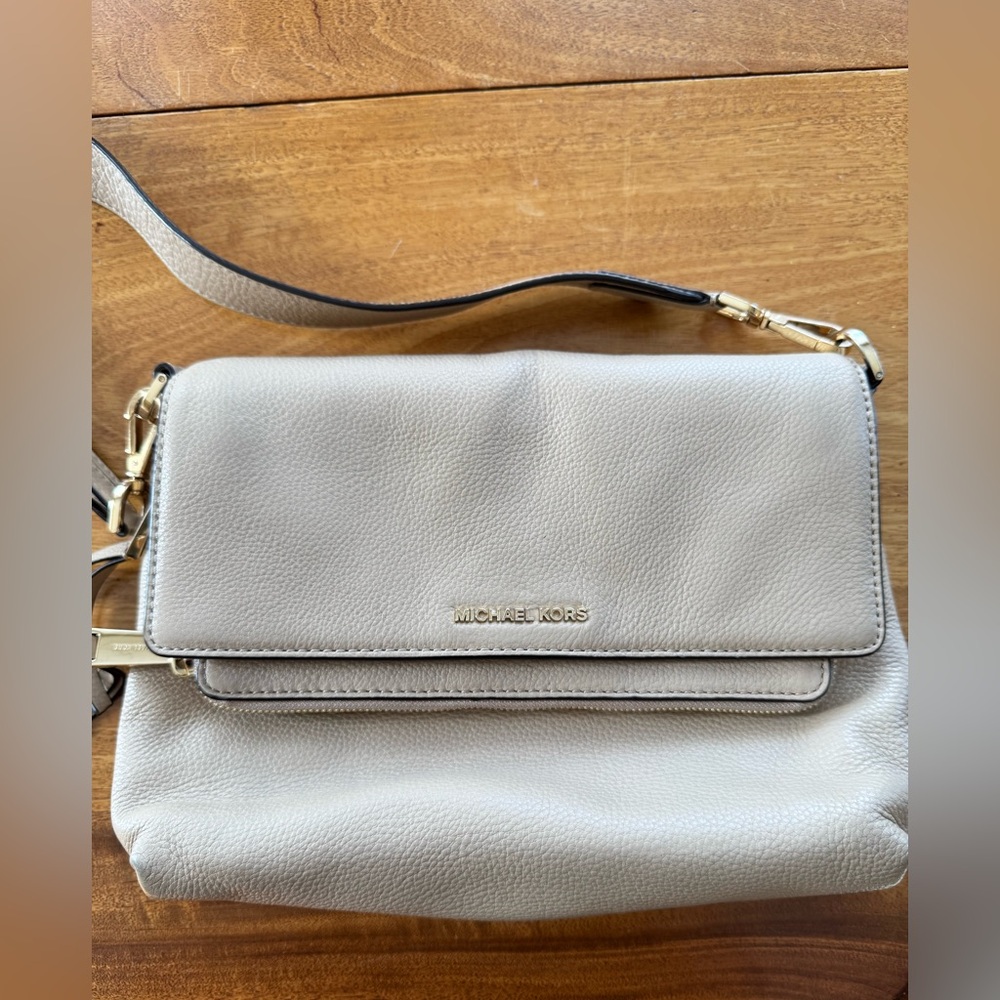 Michael Kors Cream Leather Crossbody Bag